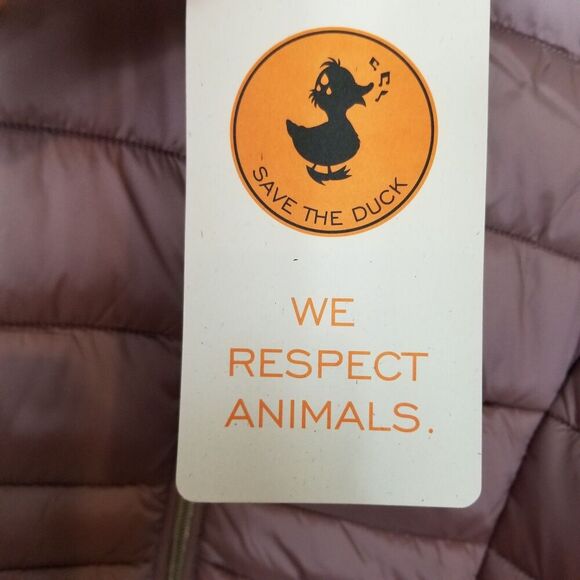 Save the Duck Women Reese Hooded Puffer Jacket Sz S Rose Insulated Zip Up Mid - Picture 9 of 11